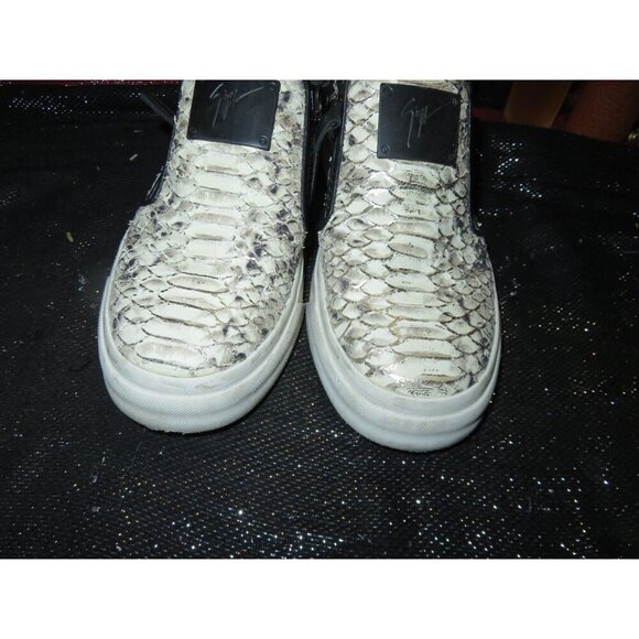 Giuseppe Zanotti Python Embossed Italian Leather Devon Skate Shoes Sneakers 38 o - Picture 2 of 10